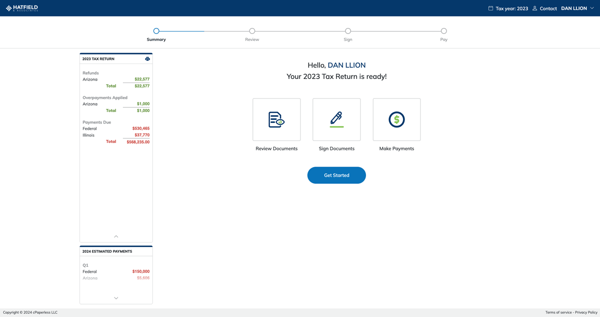 SafeSend One Client Experience Screenshot 1