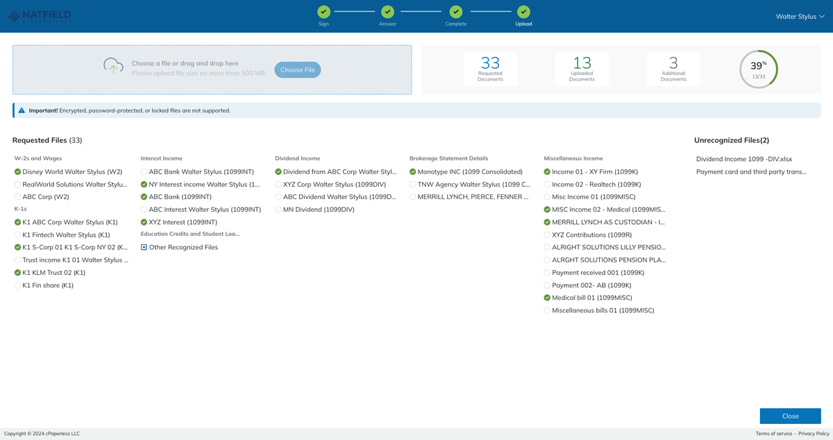 SafeSend One Client Experience Screenshot 2