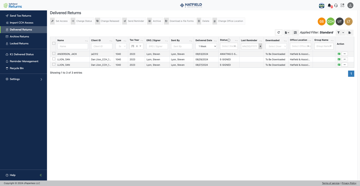 SafeSend One Tax Returns Screenshot 2